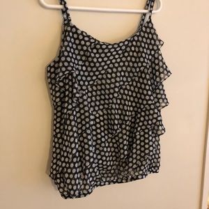 Spaghetti strap polka dot blouse